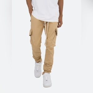 Khaki Cargo Drawcord Pants